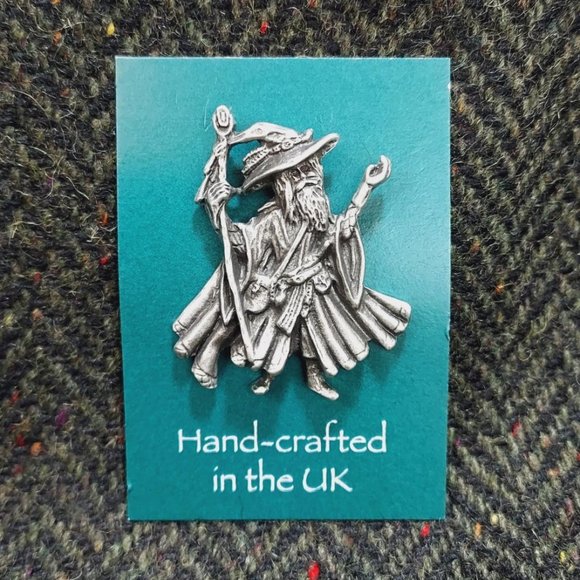 New Merlin Wizard Pewter Brooch (Handmade in England) - Picture 1 of 5